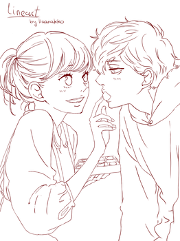 Lineart - Kou y futaba [San valentin]