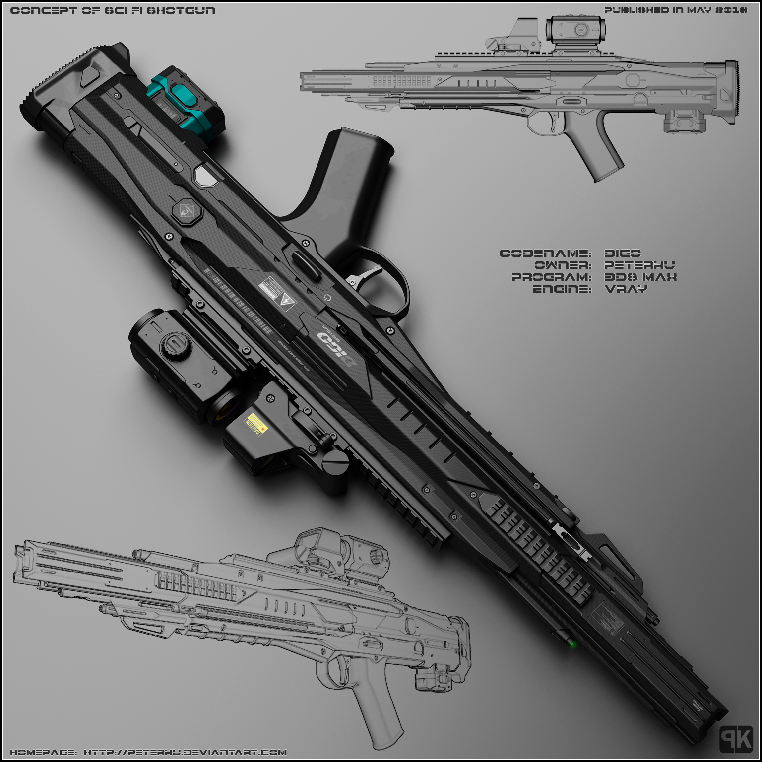 Futuristic Shotgun Concept Art