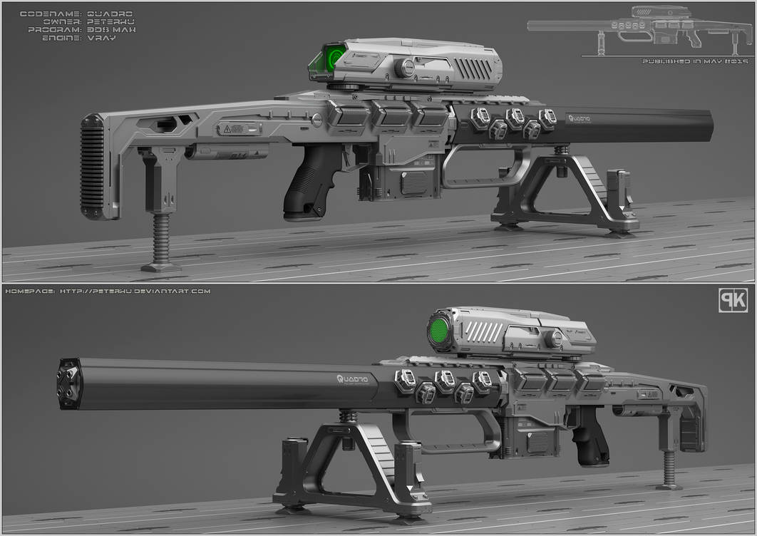 Quadro - Concept of sci fi sniper rifle. by peterku on DeviantArt