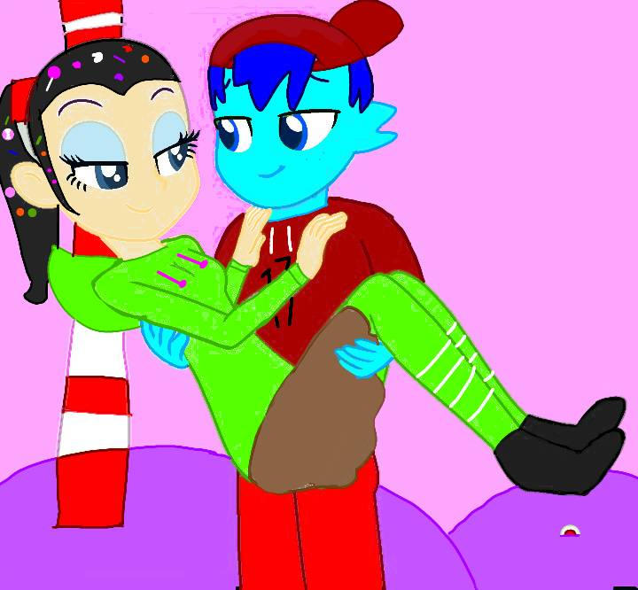 An Envelope Sam Sam carryng vanellope in his arms by freddyfazbear4062 on DeviantArt