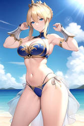 Artoria Pendragon in a beach day 