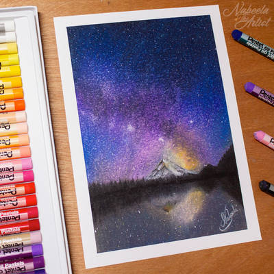 Oil Pastel Drawing | Galaxy Night Sky by NabeelaTheArtist on DeviantArt