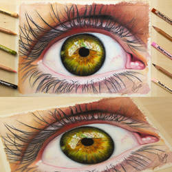 Oil Pastel  Colored Pencil Drawing - Eye