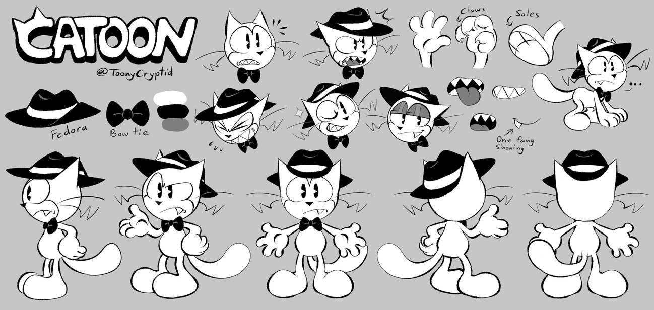 Catoon the Cartoon Cat Full Reference Sheet. by ToonyCryptid on DeviantArt