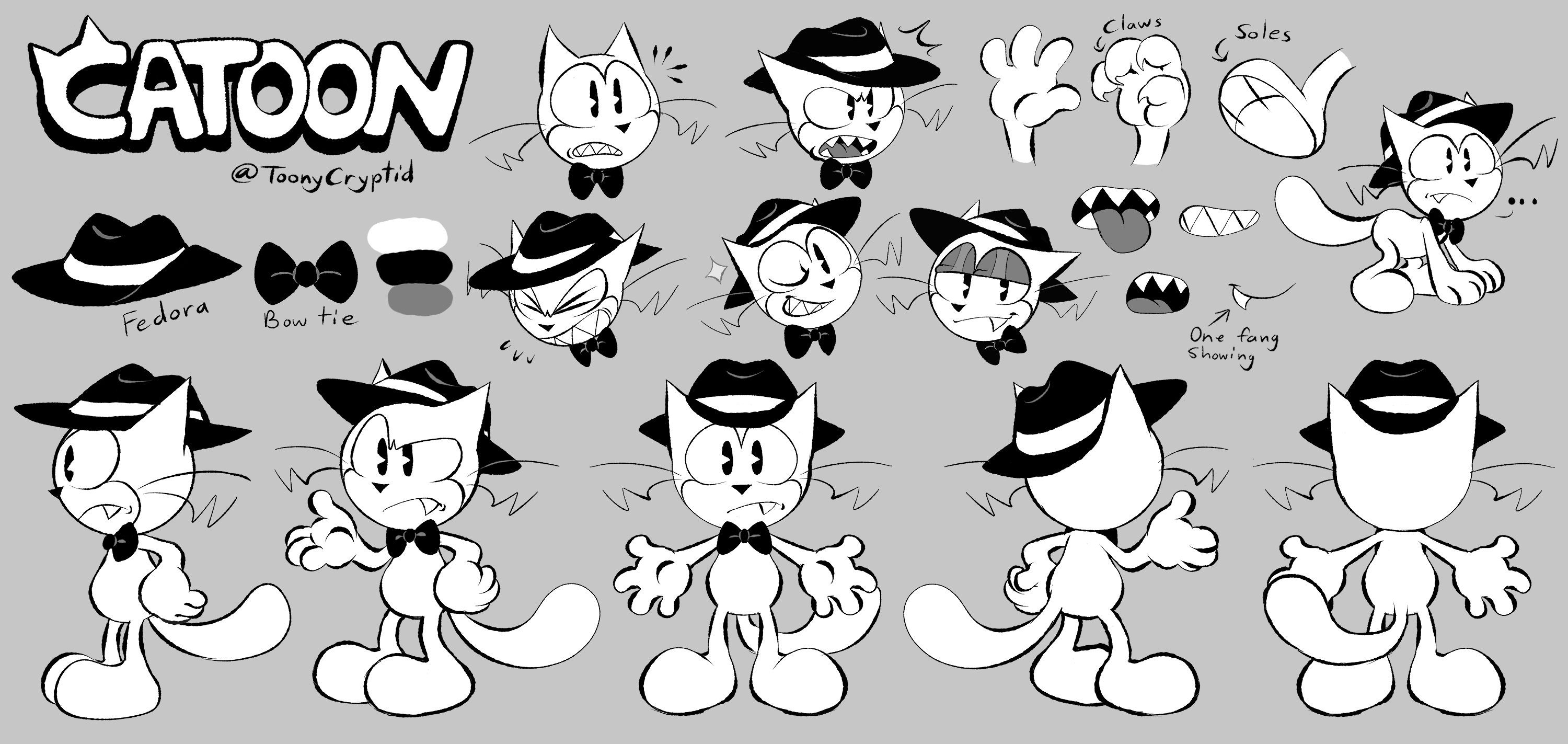 Catoon the Cartoon Cat Full Reference Sheet. by ToonyCryptid on DeviantArt