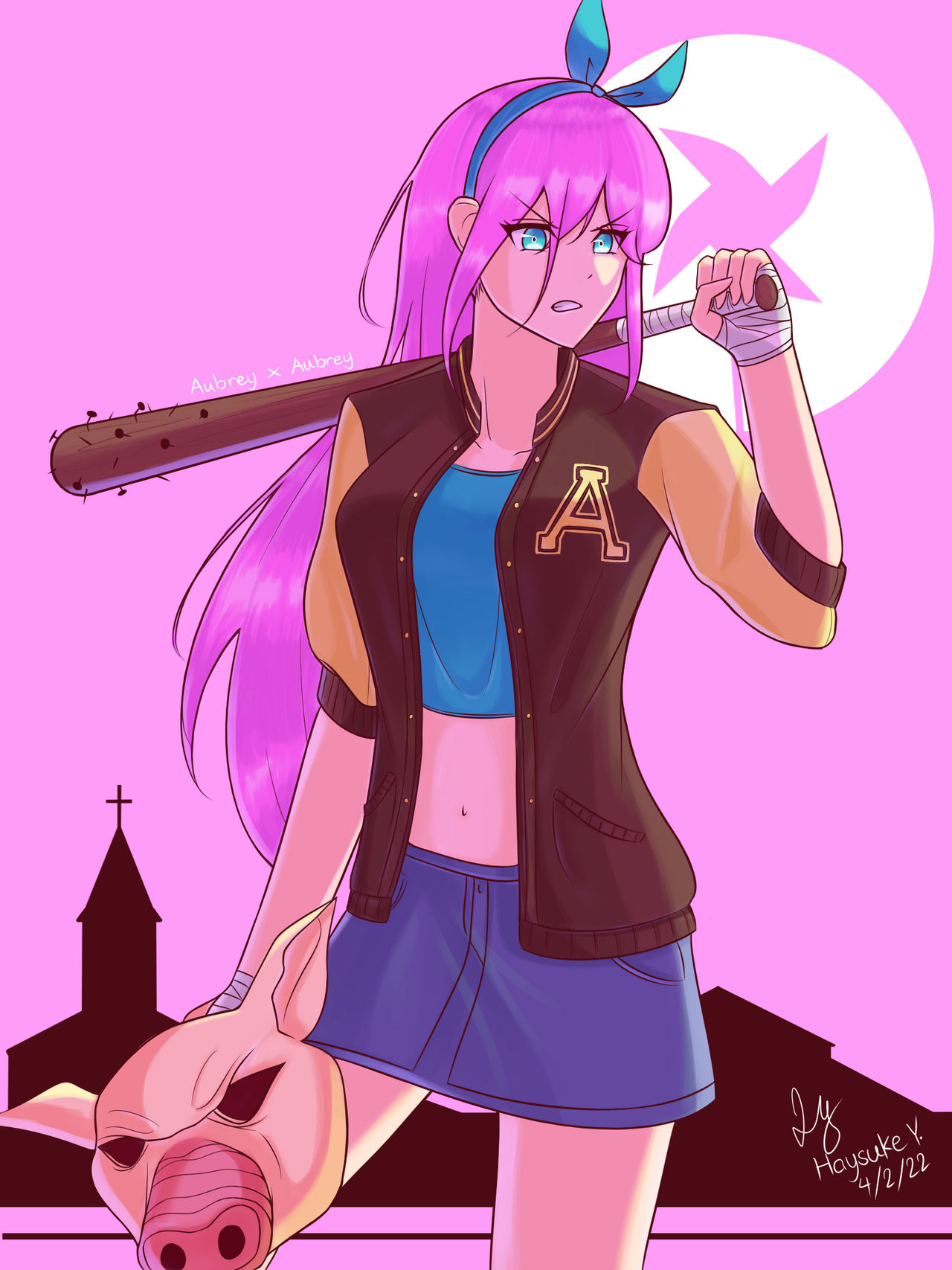 Aubrey - (Hotline Miami x OMORI crossover) by HaysukeY on DeviantArt