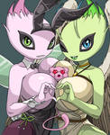 Celebi X Mew by LittlePinkDevil666