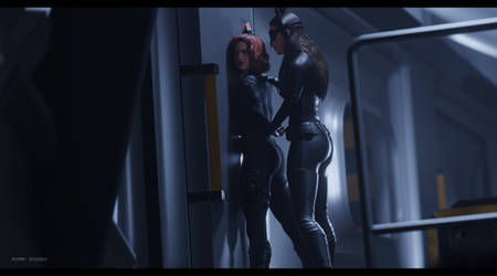 Black Widow vs Catwoman - Changing Positions by MonsterSmashGraves