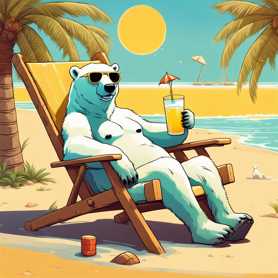 Polar bear relaxing
