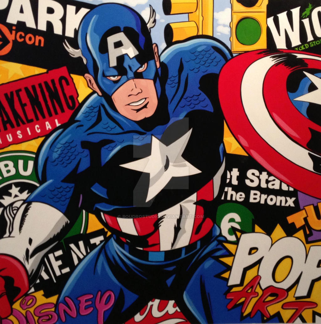 Boudro Pop Art Paintings Captain America By Boudrostudio On Deviantart