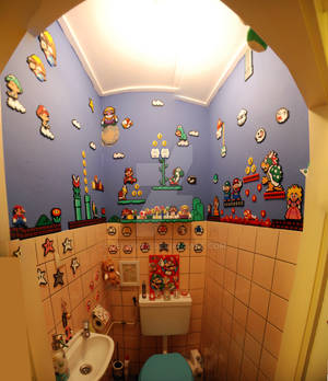 Super Mario perler beads bathroom