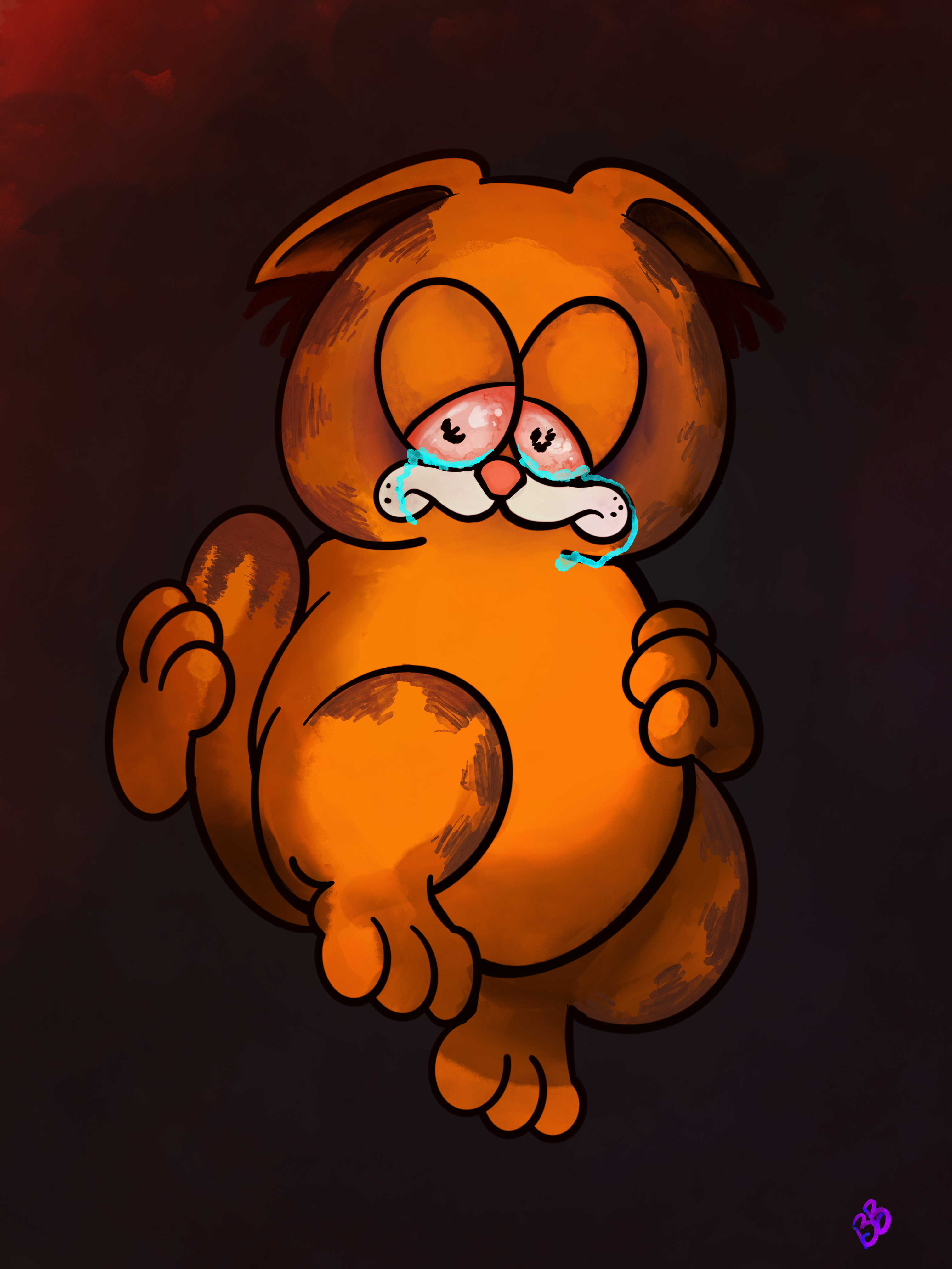 Sad Garfield by CaptainTesla on DeviantArt