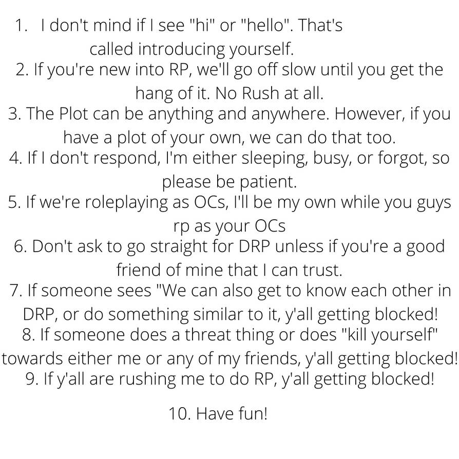 RP Rules by Creamrabbit2022 on DeviantArt