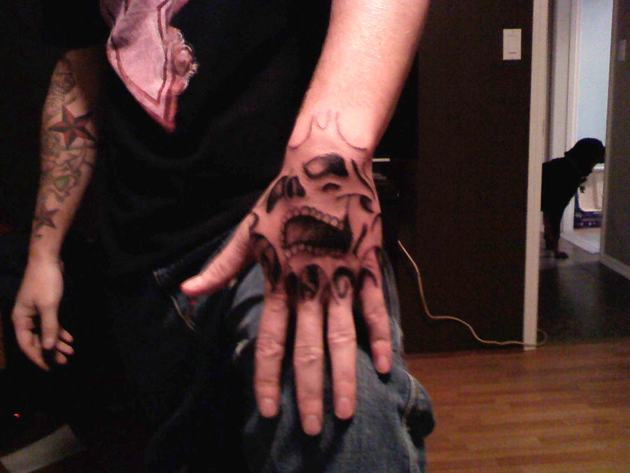 self hand tattoo WIP by A-T-G-4