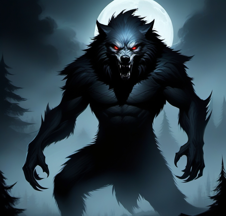 Premium AI Image  The dark night of the werewolf