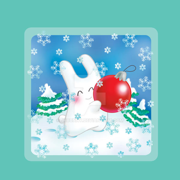 Bunny and christmas ball