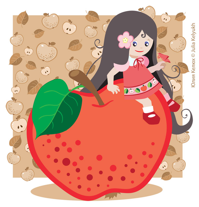 Red apple girl