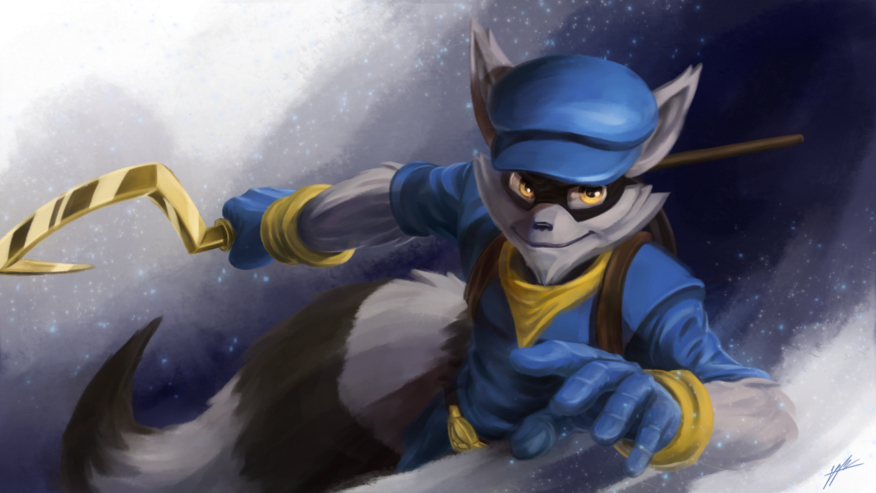 Слай купер прыжок. Sly Cooper. Sly Cooper 2002. Слай Купер арт. Слай Купер КЛОКВЕРК.