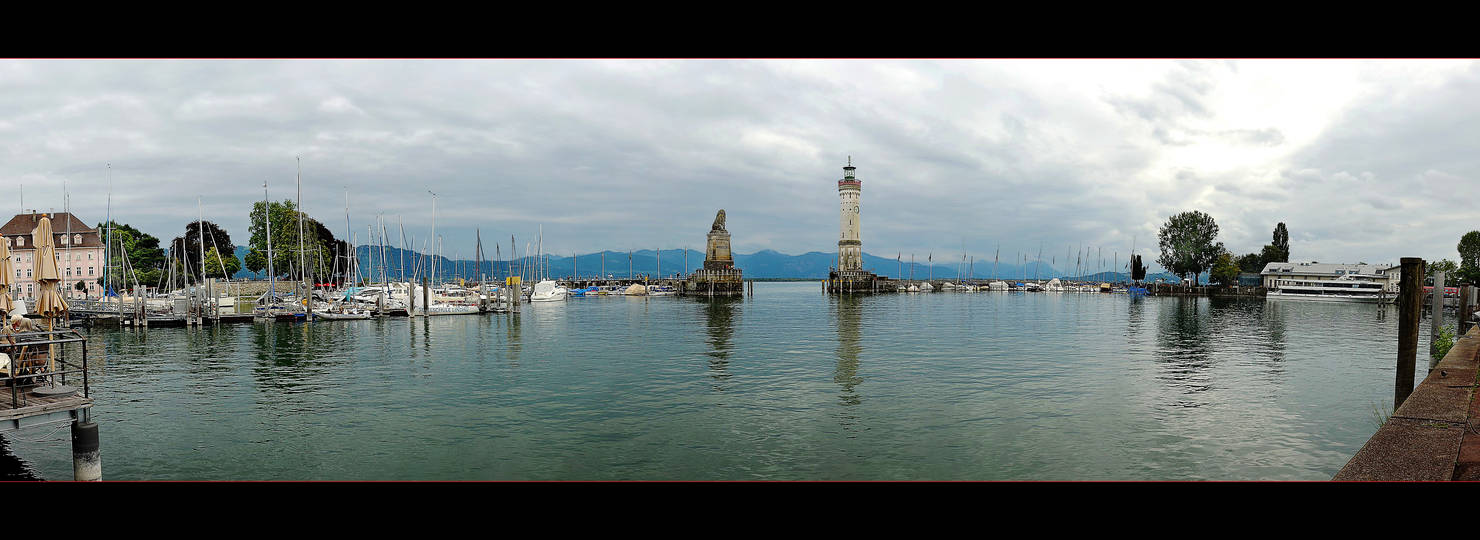 Panorama Of Harbour In Lindau