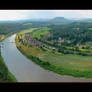 Saxon Switzerland and a view of the Elbe bend
