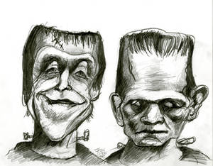 Herman Munster and Boris Karloff's Frankenstein