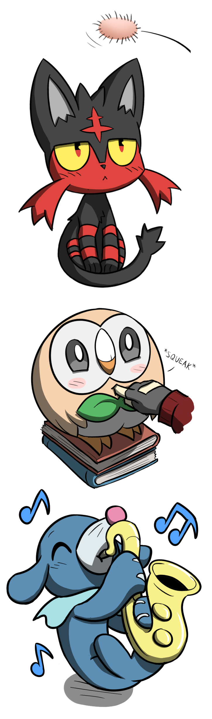 Sun And Moon Starters By Rakkuguy On Deviantart Sun And Moon Starters By Rakkuguy On Deviantart