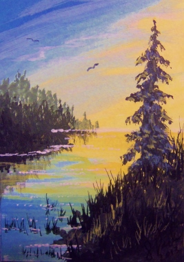 ACEO Sunset Marsh