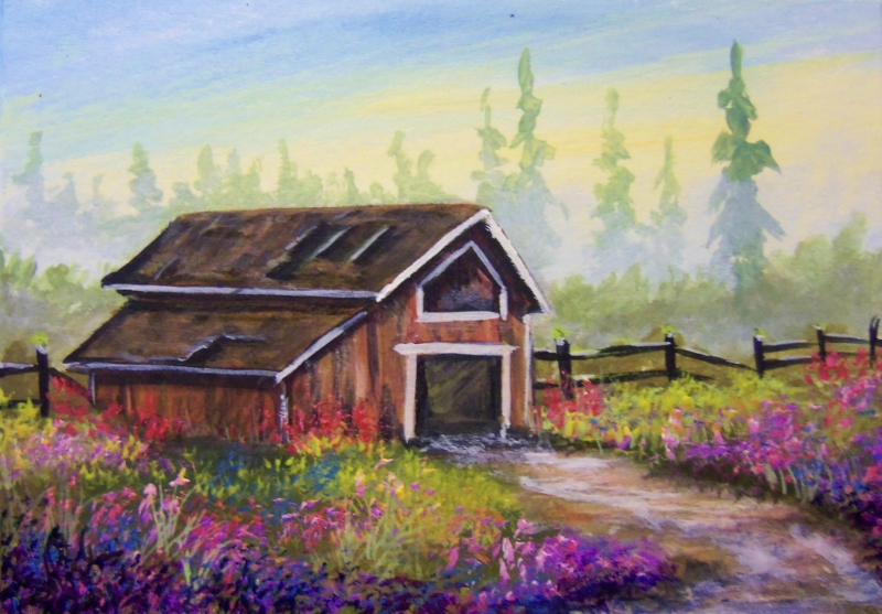 ACEO The Flower Barn