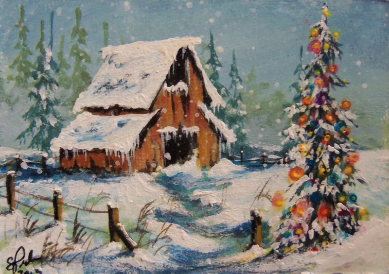 ACEO Country Christmas