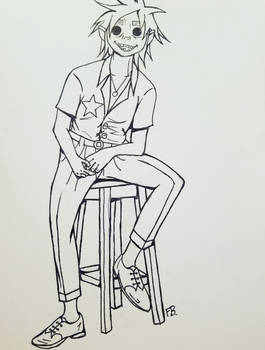 2D Gorillaz Lineart