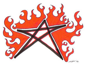 Pentagram in Flames