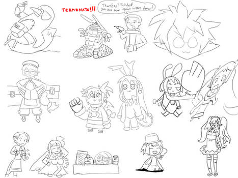 Some art dump with Disgaea characters and more