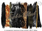 Black and Gold Brush Strokes PNG Clipart