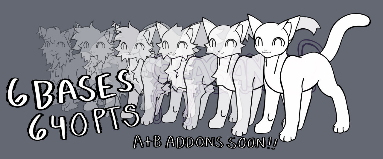 Chibi warrior cat adopt base (MAIN BASE 1) by Saltydooshores on DeviantArt