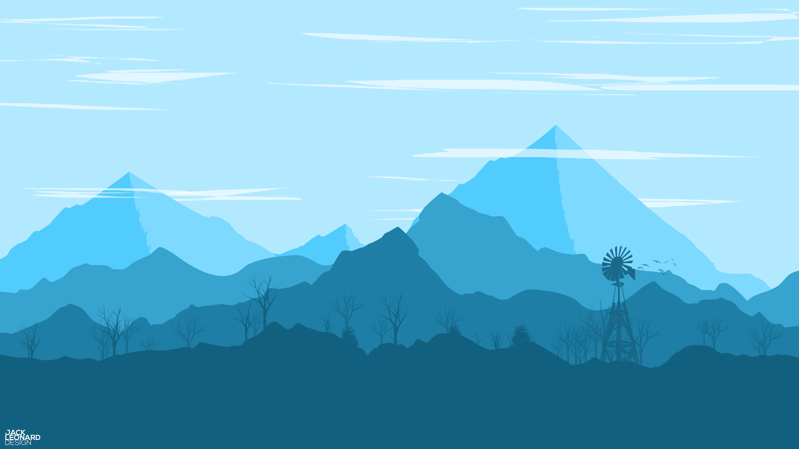 Blue online mountains art
