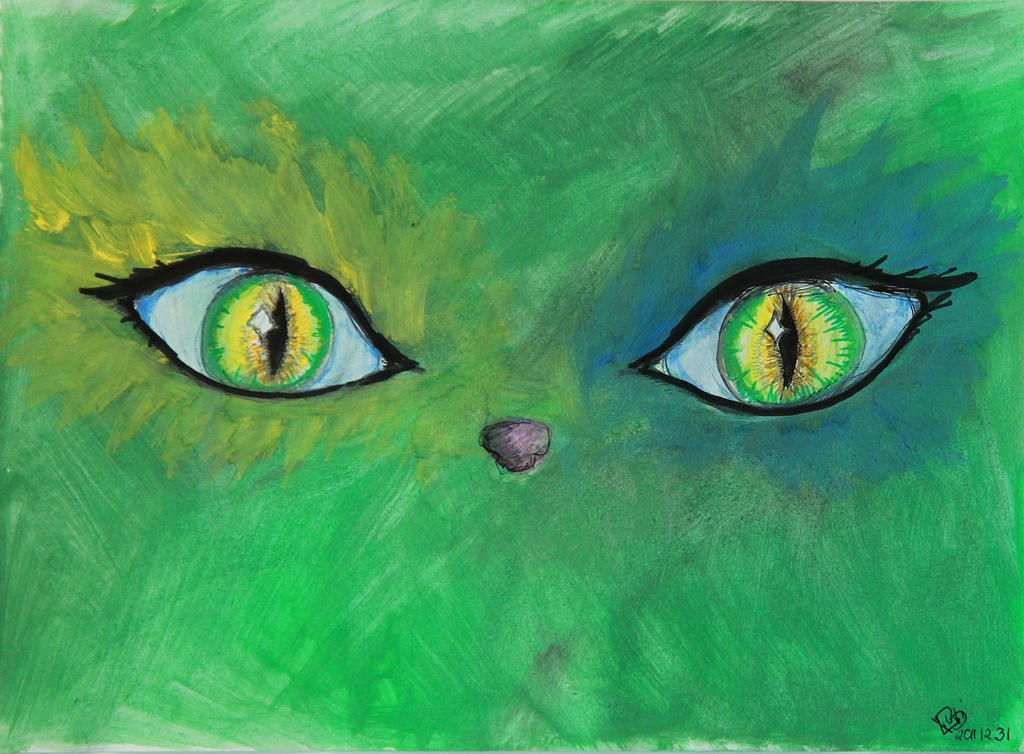 world from green cat eyes