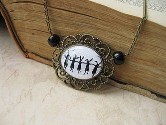 Dancing Rabbits Silhouette Necklace