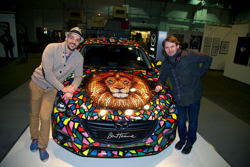 Ben Heine Art on Mazda Car at Affordable Art Fair by BenHeine