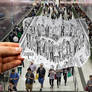 Pencil Vs Camera (Study in Hong Kong Subway)