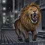 Running Lion - Ben Heine Art