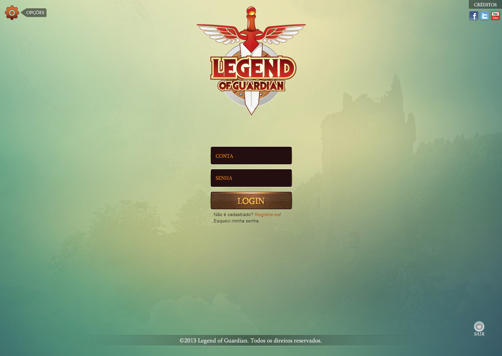 Login Screen - Legend of Guardian