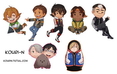 Voltron And Yuri on Ice Stickers