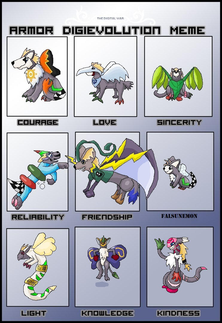 Armor Digivolution Meme - FalsuNemon by Pandamoniam13 on DeviantArt