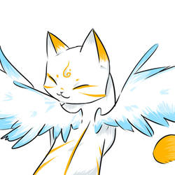 Angelic kitsune cat