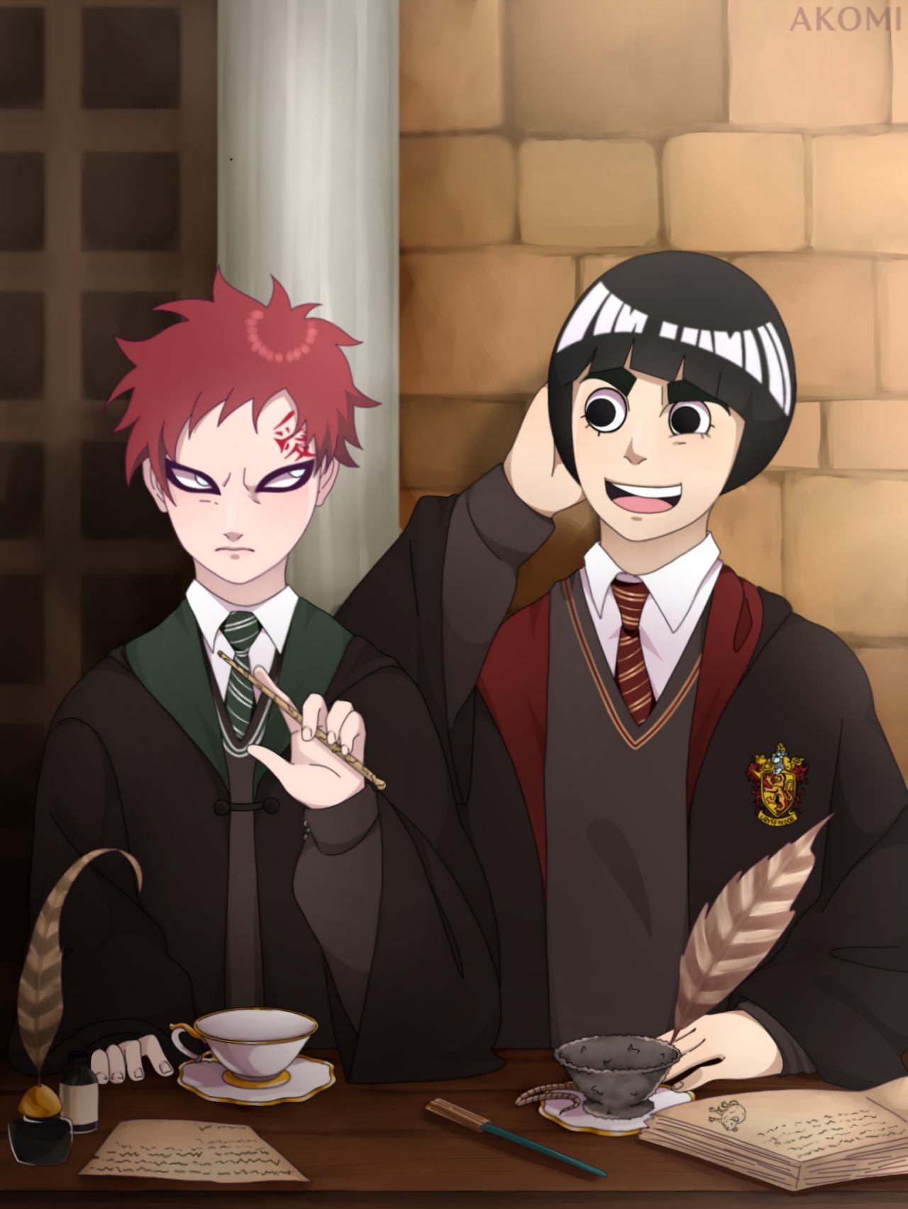 Harry Potter x Naruto: Lee and Gaara by BpDoodles on DeviantArt