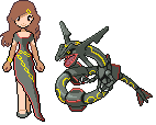 Shiny Rayquaza Introsprite dress by MaikeSapphire