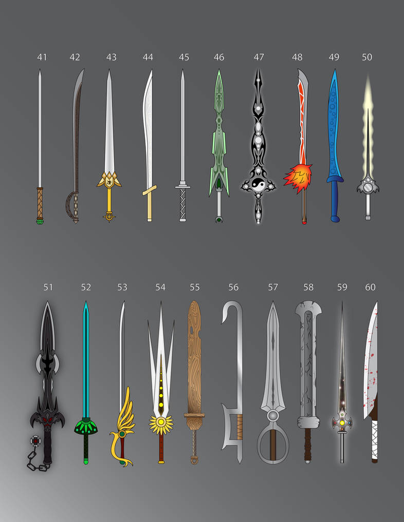 100 Swords: 41-60 by LucienVox on DeviantArt