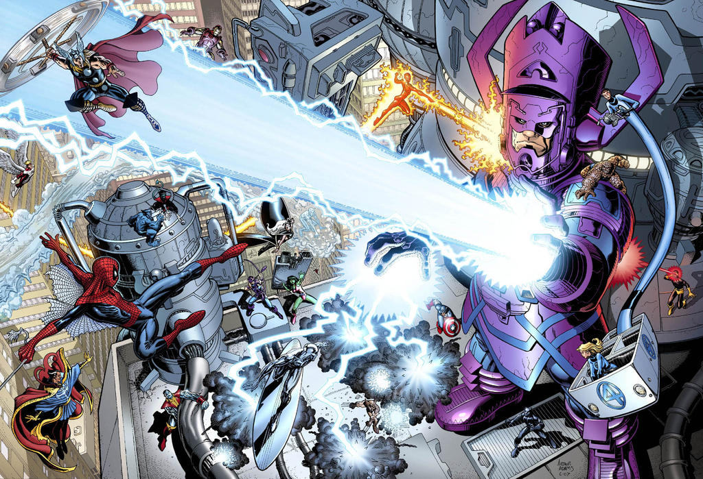 Galactus Vs Marvel S Heroes By Artguy72 On Deviantart