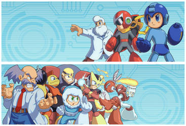 Megaman boardgame game side art by Brolo