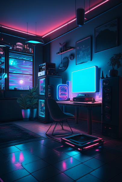 Gamer Room: Cyberpunk by exceptrea on DeviantArt